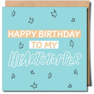 Feliz cumpleaños a mi tarjeta de felicitación Heartstopper Lgbtq+. Tarjeta de cumpleaños de Heartstopper.