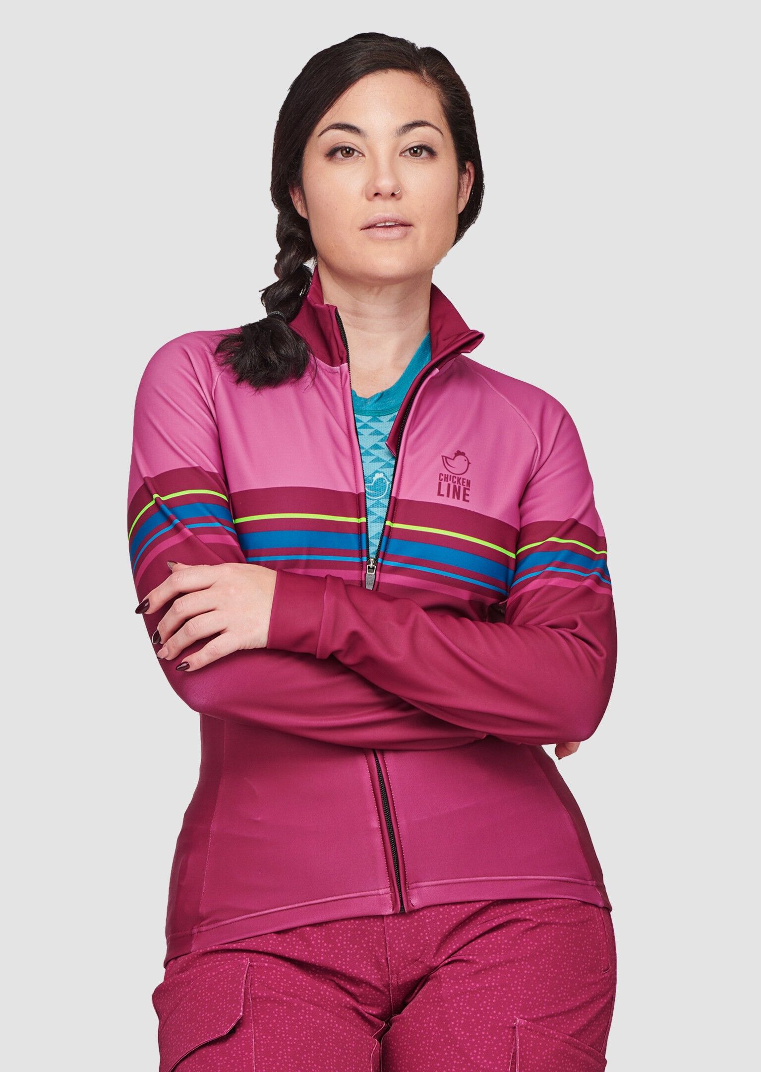 CHILLY - Long sleeve cycling jersey - Col. CHERRY