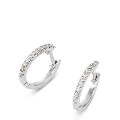Boucles d'Oreilles Diamant - Or Blanc 18Kt