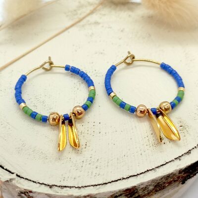 Miyuki beaded hoop earrings - Anna Collection