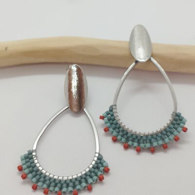 Stainless steel earrings and woven Myiuki beads - ALIX Collection