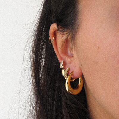 Boucles d'oreilles créoles épaisses torsadées « Saskia »