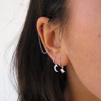 Boucle d'Oreille Argent "Nova" Star Threader 2