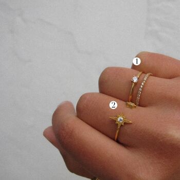 "Starburst" Bague Etoile Or Vermeil 4