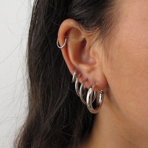 CLEARANCE "Circe" Large Silver Hoops