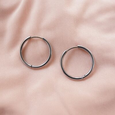 CLEARANCE "Florence" Medium Silver Hoops