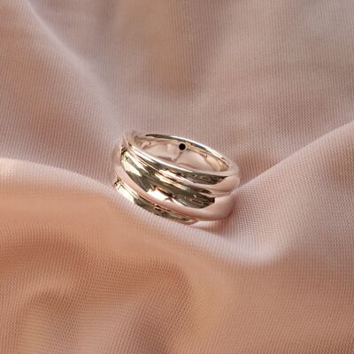 “Moon Phase" Sterling Silver Ring