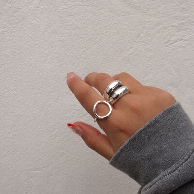 “Oleta” Sterling Silver Chain Ring