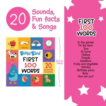 Mon livre sonore pour apprendre mes 100 premiers mots en anglais -Ditty Bird 100 Words 7