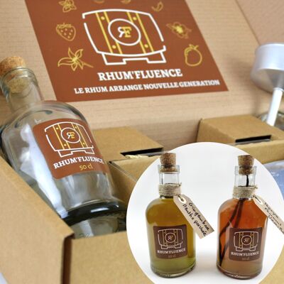 Kit préparation pour 1 l Rhum arrangé saveur des Iles au sucre de canne,  combava, citronnelle, feuille combava + citronnier.