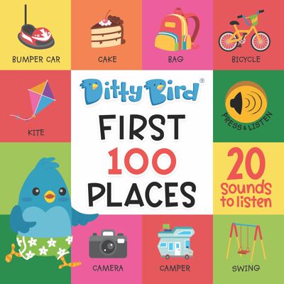 Il mio audiolibro per imparare i miei primi 100 posti da scoprire in inglese -Ditty Bird First 100 Places