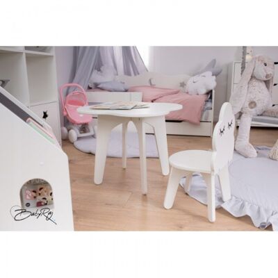 Children's white wooden table Cloud 53x46cm