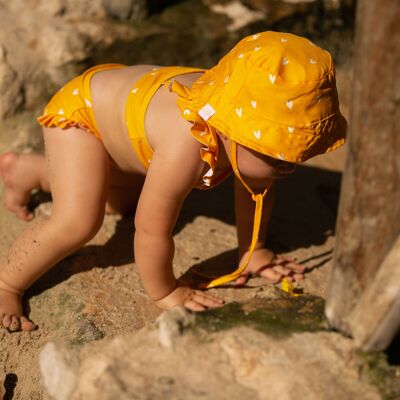 Swim Essentials | Cappello anti-UV per bambini con cuori arancioni - 4-8 anni