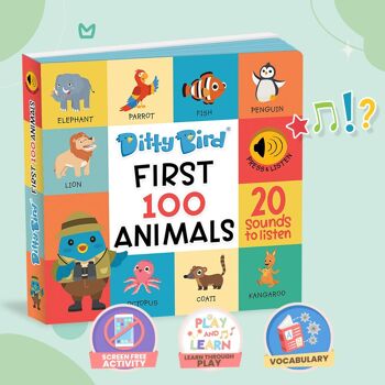 Mon livre sonore pour apprendre mes 100 premiers animaux en anglais - Ditty Bird First 100 Animals 6