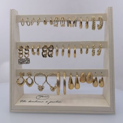 Best seller kit of 20 Christmas gold steel earrings