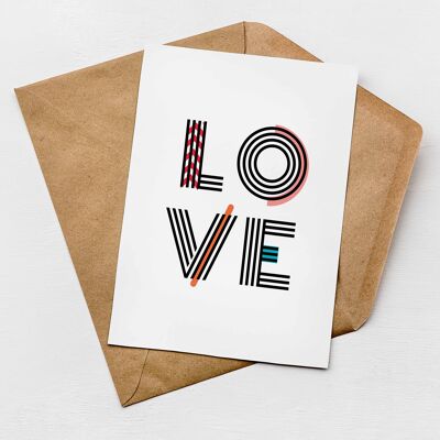 Love Geometric Font Card