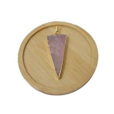Gold plated natural stone long point pendant
