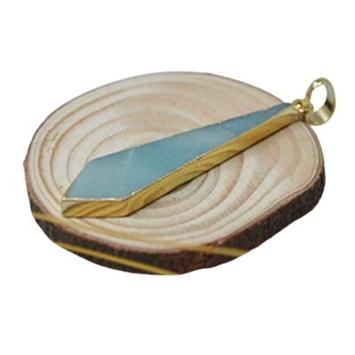 Long point pendant natural stone Amazonite gold plated