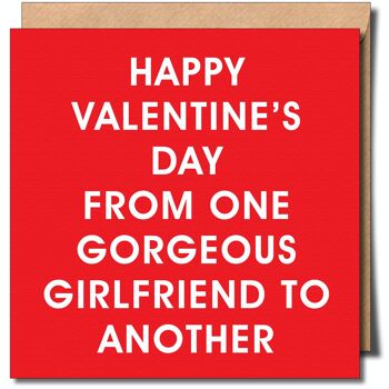 Joyeuse Saint-Valentin d'une magnifique petite amie à une autre carte de voeux Lgbtq +. 1