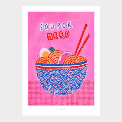 Héroe de sopa A5 | Impresión de arte de ilustración.