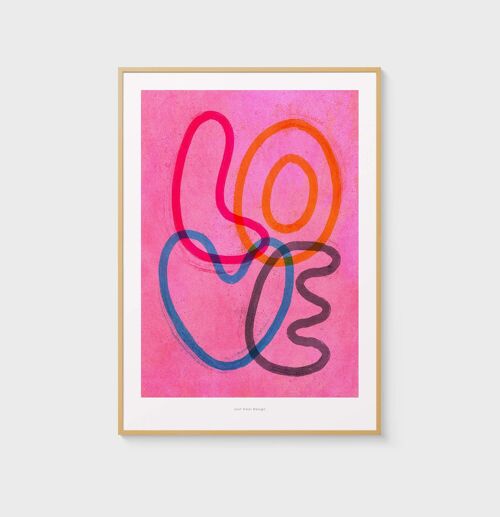 Amor tipográfico A3 | Impresión de arte de ilustración