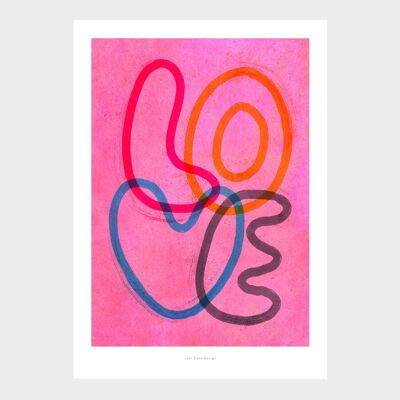 Amor tipográfico A5 | Impresión de arte de ilustración.