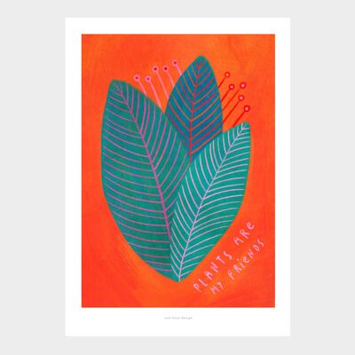 A5 Las plantas son mis amigas | Impresión de arte de ilustración.