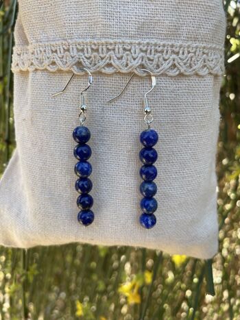 Boucles d'oreilles pendantes en Lapis Lazuli 1
