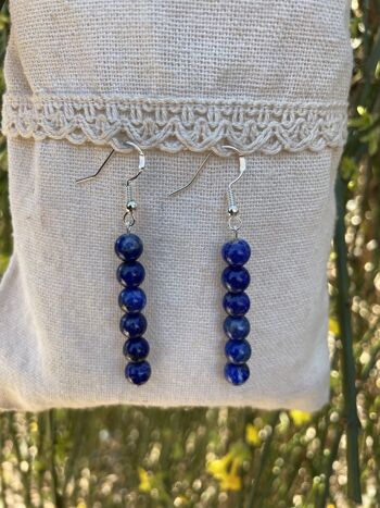 Boucles d'oreilles pendantes en Lapis Lazuli 3