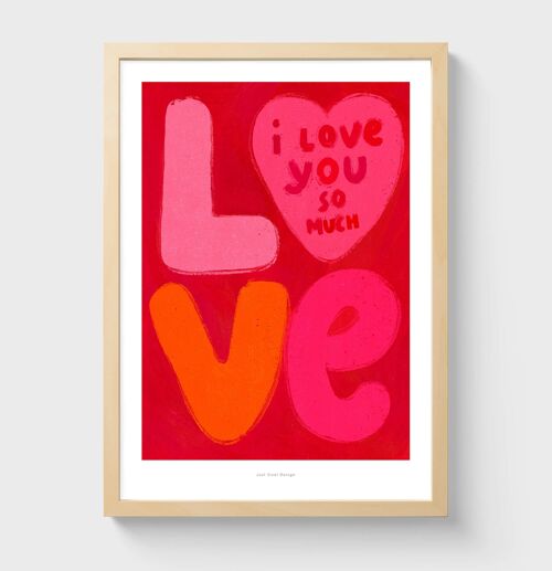 A3 I love you so much | Illustration art print