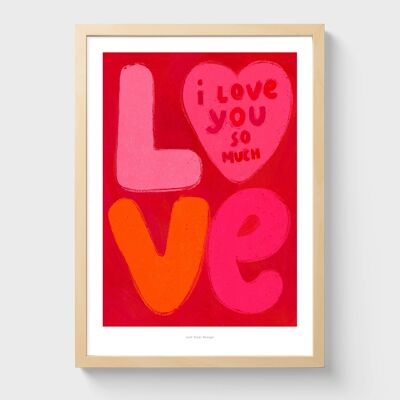 A3 I love you so much | Illustration art print