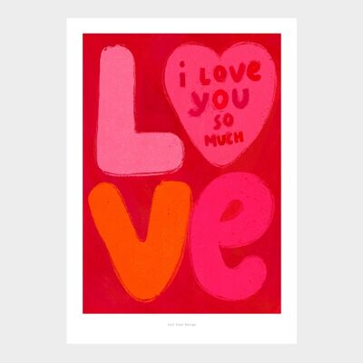 A5 I love you so much | Illustration art print