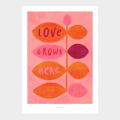 A5 Love grows here | Illustration art print