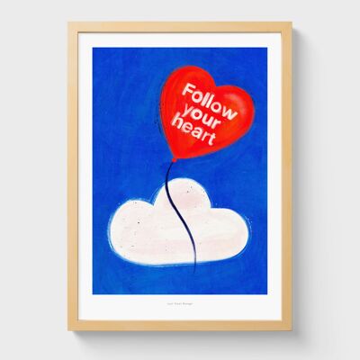 A4 Sigue tu corazón | Impresión de arte de ilustración.