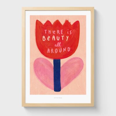 A3 Hermoso tulipán | Impresión de arte de ilustración.