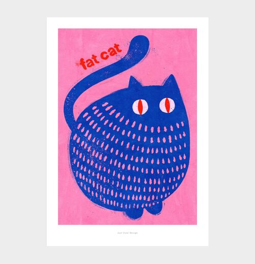 A5 Fat cat | Illustration art print