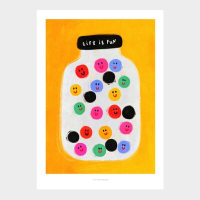 A5 La vie est divertissante | Impression d'art d'illustration
