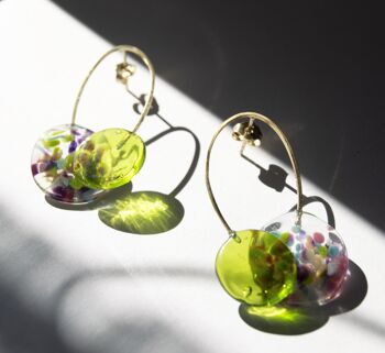 Elia Confetti Boucles d'oreilles en verre de Murano faites à la main LARGE 2