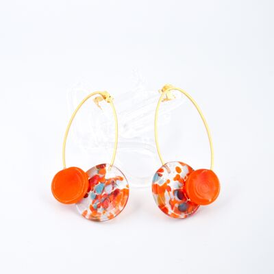 Elia Confetti Boucles d'oreilles en verre de Murano faites à la main LARGE