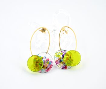 Elia Confetti Boucles d'oreilles en verre de Murano faites à la main LARGE 8