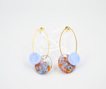 Elia Confetti Boucles d'oreilles en verre de Murano faites à la main LARGE 10