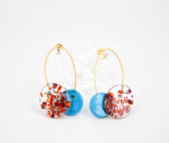 Elia Confetti Boucles d'oreilles en verre de Murano faites à la main LARGE 11