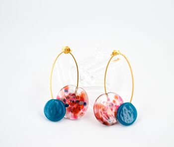Elia Confetti Boucles d'oreilles en verre de Murano faites à la main LARGE 16