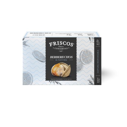 Berberechos Friscos al Natural de la Ria de Noia 20/30. Estuche 60 g