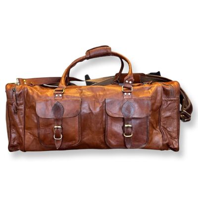Leather weekend travel bag 60 cm Natural NEHA