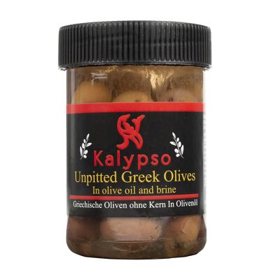 Grüne Oliven ohne Kern in Olivenöl & Essig-Plastikdose 230g