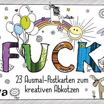 FUCK - Cartes postales à colorier (Livre cadeau pour adultes Humour Coloring Book)