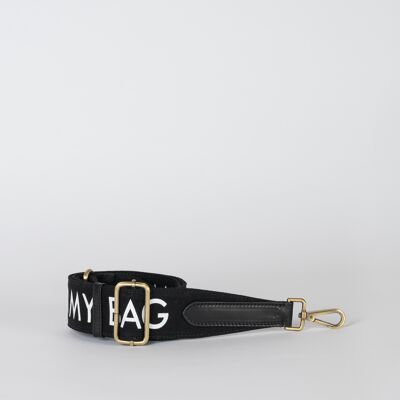 New Collection - Canvas Logo Strap - Black / Black Classic Leather