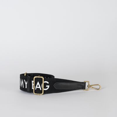 New Collection - Canvas Logo Strap - Black / Black Classic Leather