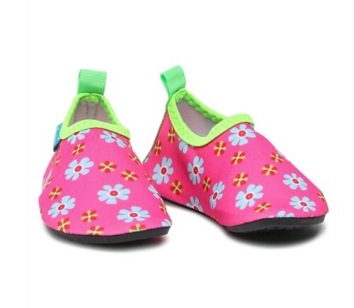 Pink Playshoes baby UV watershoes with flower print